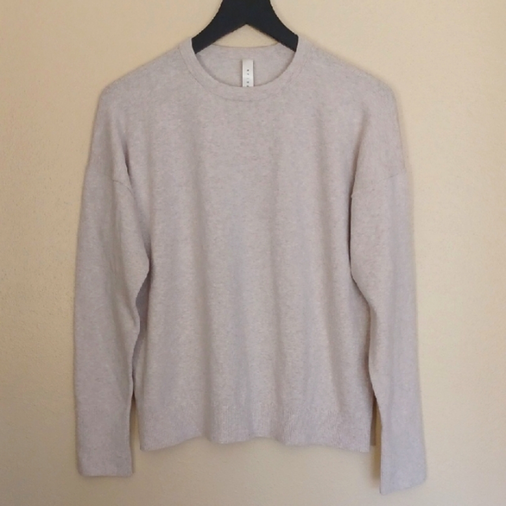 Lauren Manoogian Crew Neck Pullover Pima Cotton Sweater Oatmeal Size Small 1